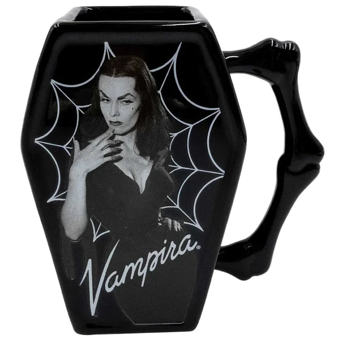 Vampira Cobweb Coffin Shaped Mug