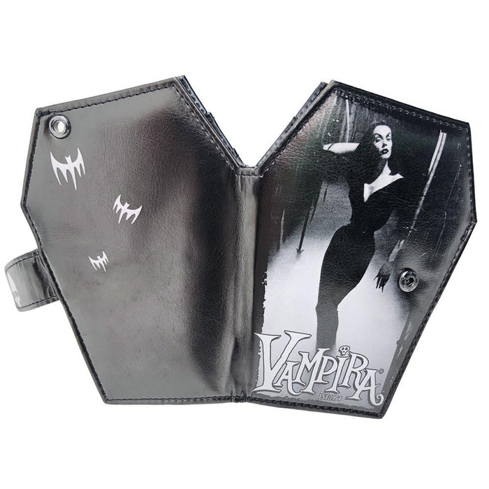 front and back of wallet on display