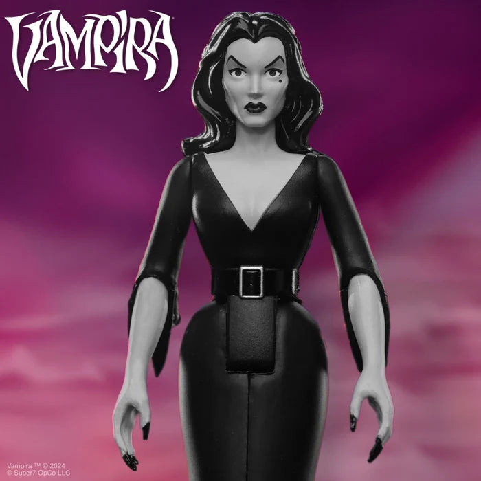front of figure on display