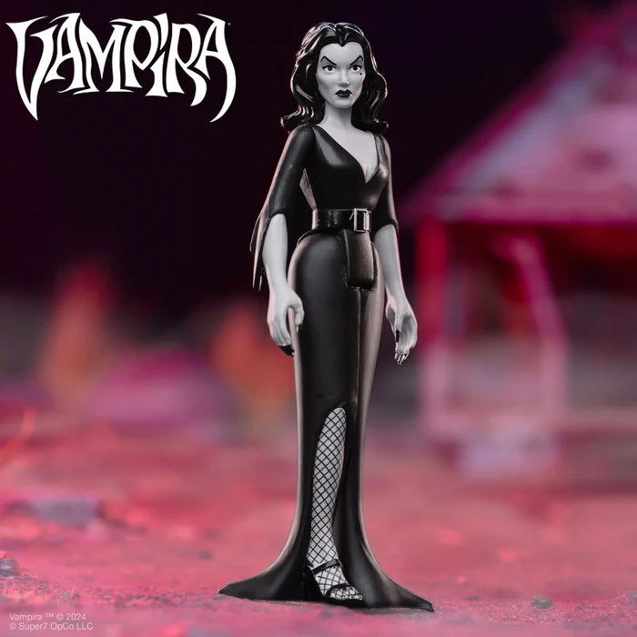 front of figure on display