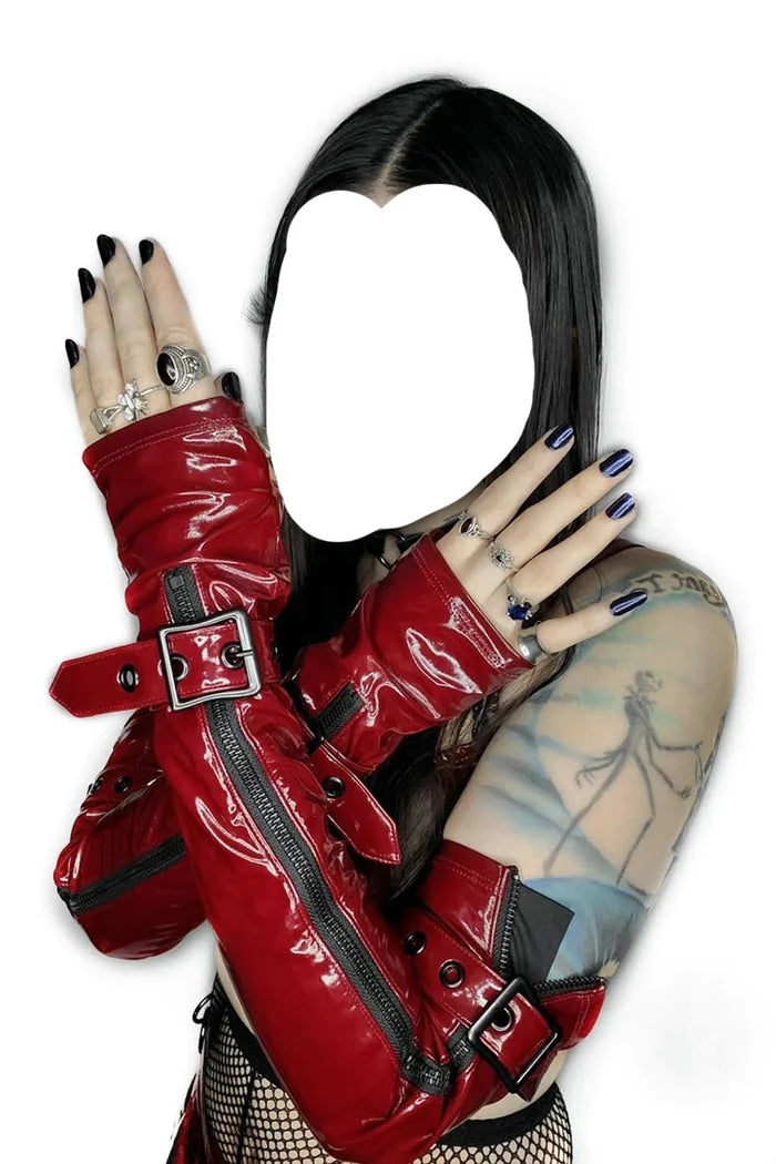 model showing gloves