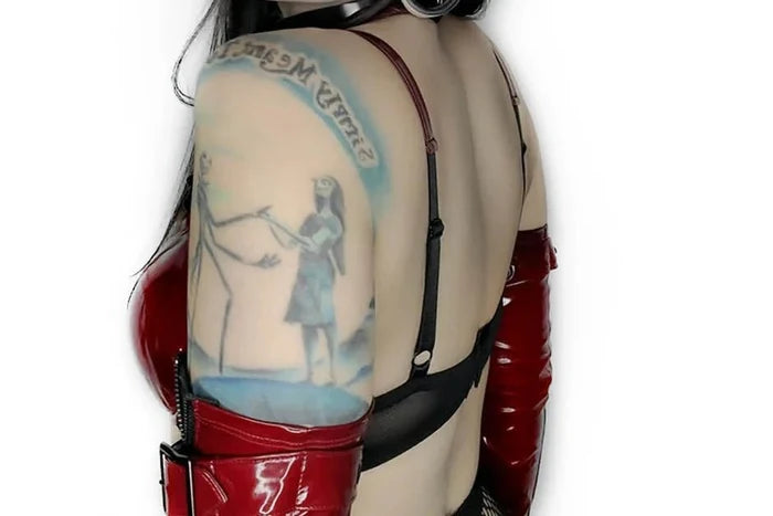 model showing back of bra