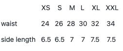size chart