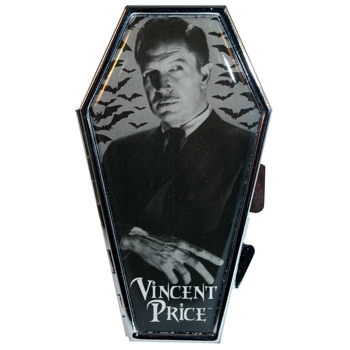 picture of vincent price on coffin shaped compact mirror