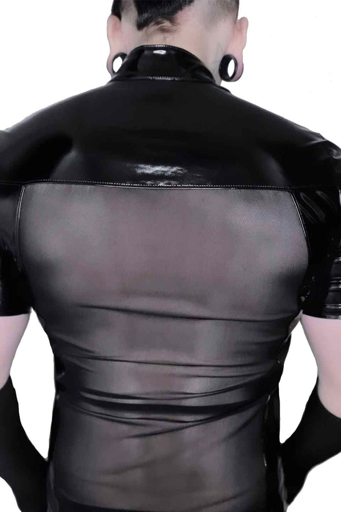 model showing back of shirt