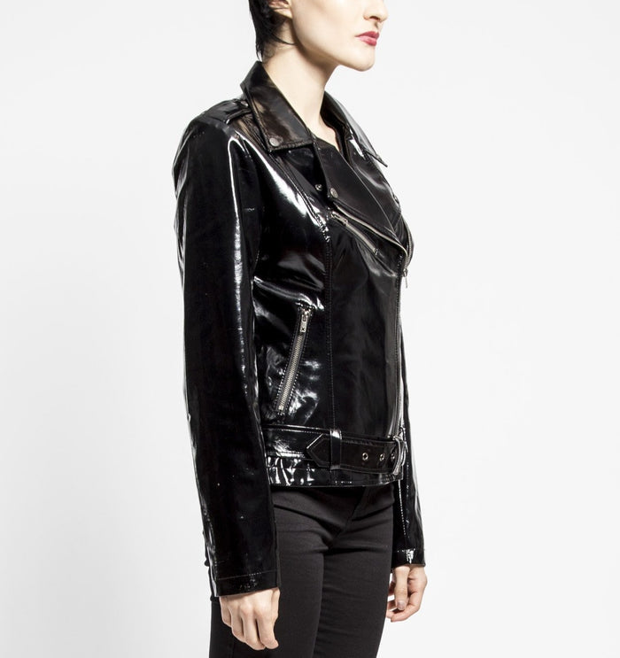 model showing side of jacket
