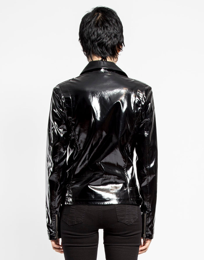 model showing back of jacket