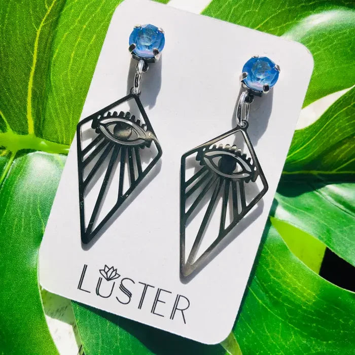 Watchful Eye  Steel Earrings