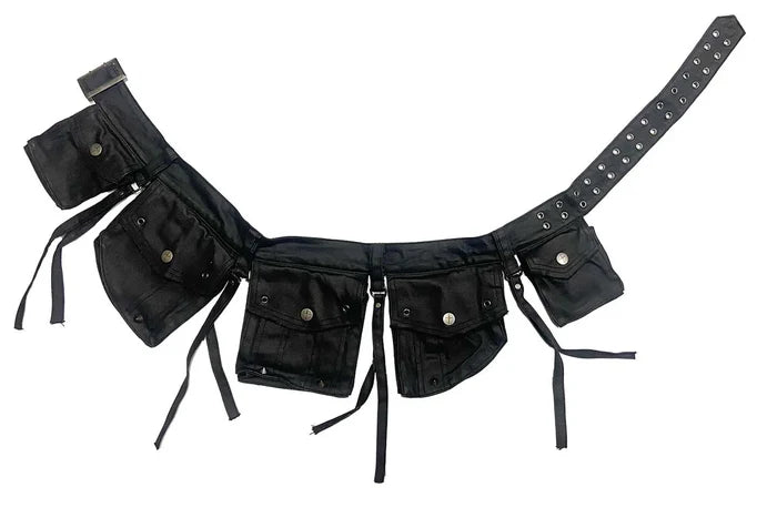 Black utility belt on white background