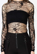 model showing front of long sleeve top