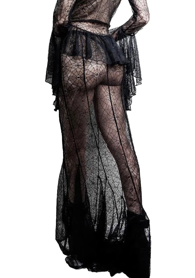 model showing back of skirt