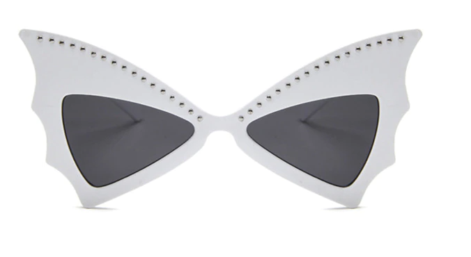 front of glasses