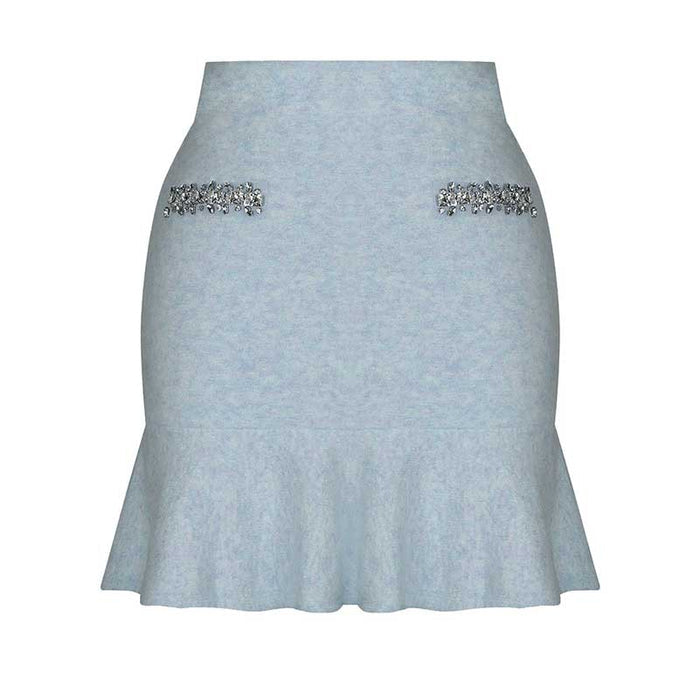 Women Knit Cardigan Jacket + Short Skirt Two Pieces Skirt Suit