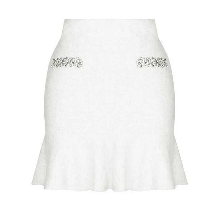 Women Knit Cardigan Jacket + Short Skirt Two Pieces Skirt Suit
