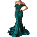 Women Off The Shoulder Mermaid Long Evening Dresses Wedding Ball Gown