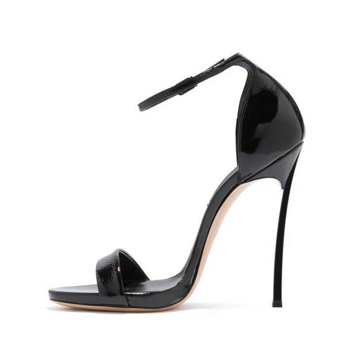 Womens Black Heels Ankle Strappy Heeled Sandals