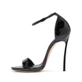 Womens Black Heels Ankle Strappy Heeled Sandals