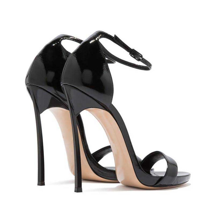 Womens Black Heels Ankle Strappy Heeled Sandals
