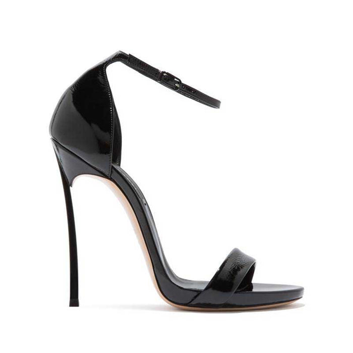 Womens Black Heels Ankle Strappy Heeled Sandals