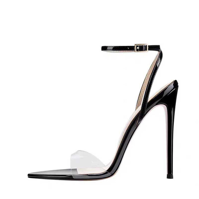 Women's Clear Strap Heels Dress Pumps in Black, Red, Apricot