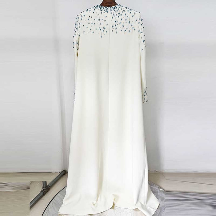 Women's Long Sleeve Beaded Formal Dresses Long Prom Dress
