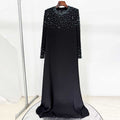 Women's Long Sleeve Beaded Formal Dresses Long Prom Dress