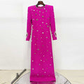 Womens Long Sleeves Beaded Gown Long Evening Dresses