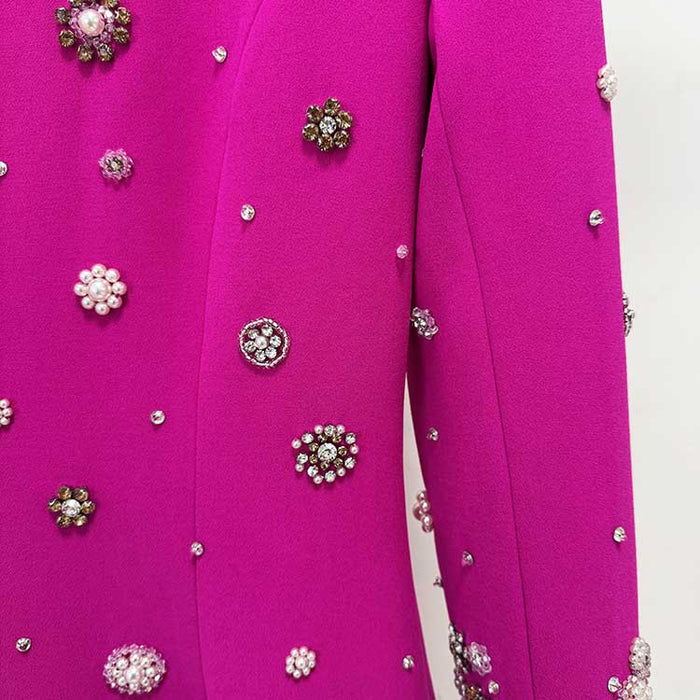 Womens Long Sleeves Beaded Gown Long Evening Dresses