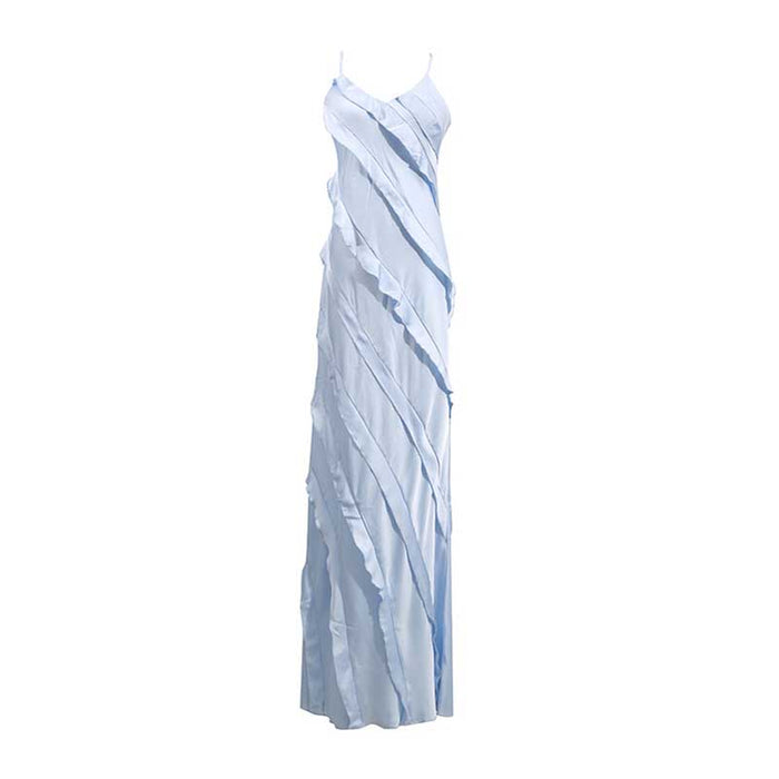 Womens Tiered Ruffle Maxi Dress