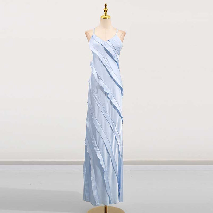 Womens Tiered Ruffle Maxi Dress