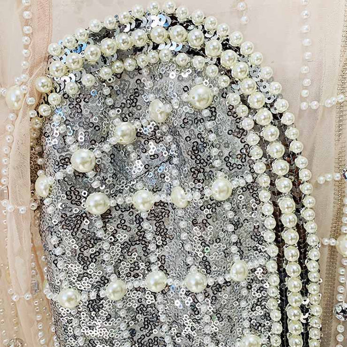 Womne Diamond Glamorous Mini Dress Sequined Long Sleeve Short Prom Dress