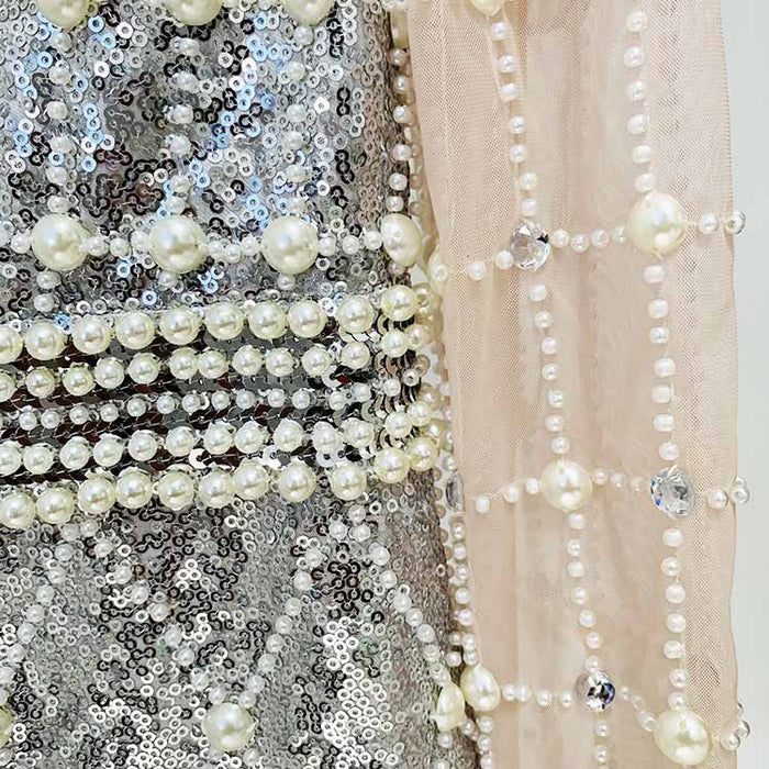 Womne Diamond Glamorous Mini Dress Sequined Long Sleeve Short Prom Dress